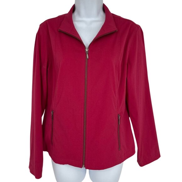 Additions By Chicos Womens Red Zip-Front Jacket With Pockets Size 0 US S - Picture 1 of 7